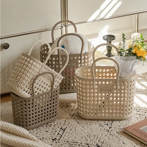 Good Life <b>Bath</b> Basket Coffee Small Handle <b>Storage</b> For Bathroom - Product Image 4