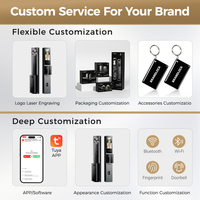 Serrure de porte intelligente OEM H01 avec reconnaissance de la veine palmaire, empreinte digitale, NFC, Wifi, en aluminium, pour portail métallique