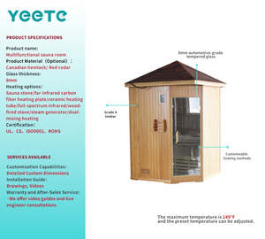 YEETE Sauna Électrique Moderne en Prêt-à-Poser, en Prêt à l'Emploi, en Bois de Pruche Canadien, 1500 mm, Modèle Gazebo <span class=keywords><strong>d</strong></span>'Angle, pour Projet de Centre de <span class=keywords><strong>Bien</strong></span>-être - Product Image 2
