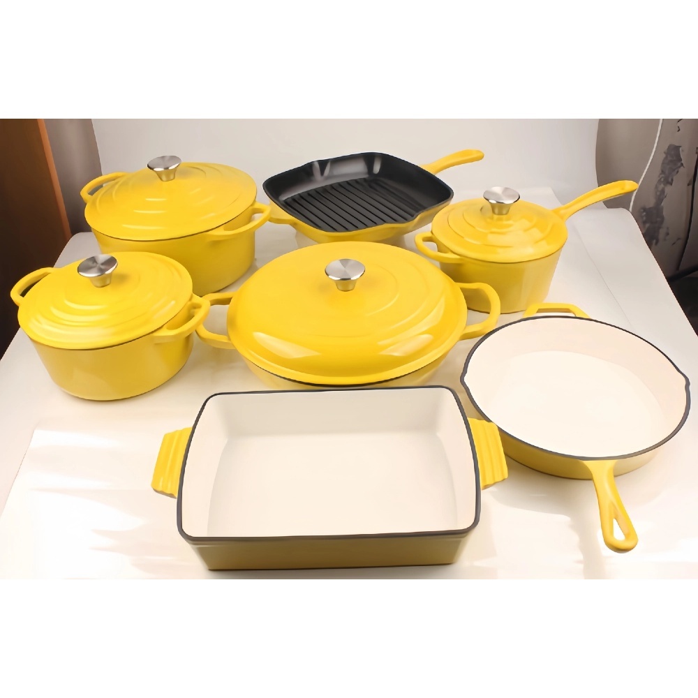 KALA Modern Design Enamel Cast Iron Cookware High Quality Metal Pans Casserole Set Gas Stove Kitchenware Manufacturer · image 4