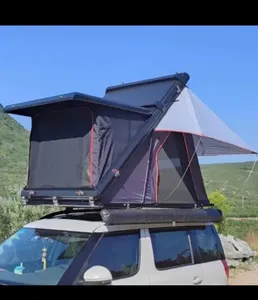 Barraca de acampamento ao ar livre em estoque, barraca de triângulo para teto de carro, barraca de alumínio fino e dura, ideal para acampamento ao ar livre
