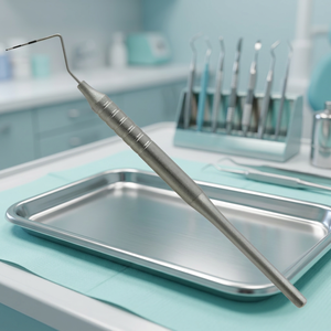 Sonda Exploradora Dental Manual de Acero Inoxidable, Instrumento de Examen Oral Plateado, Herramienta de Diagnóstico Clínico ELEGANT KENTT - Product Image 2