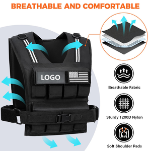 Multifunctional Adjustable Weighted Vest for Core <b>Strength</b> <b>Training</b> Weighted Exercise Tactical Weight Vest Fitness <b>Training</b> - Product Image 3