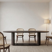 Table à manger ovale extensible et personnalisable en bois massif, style campagnard américain, pour salle à manger et mobilier de conférence domestique