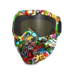 Masque facial aux couleurs vives avec motif floral et crâne, en matériau PC durable, parfait pour Halloween, Black Friday, Noël - Product Image 3