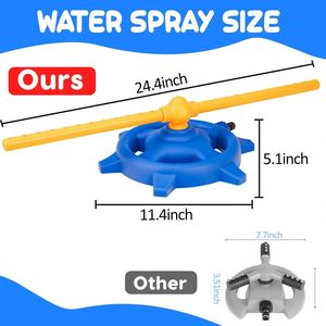 Arroseur d'eau pour enfants avec buses rotatives, se fixe au tuyau d'arrosage, jouets d'extérieur amusants pour l'été - Product Image 4
