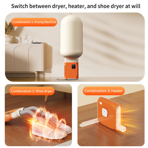 Secadora de Ropa Eléctrica Plegable Tres en Uno Rosa con Secador de Zapatos y Calentador para Uso Doméstico - Product Image 4