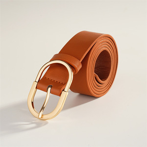 Cinturón de Moda Casual para <span class=keywords><strong>Mujer</strong></span>, Hebilla Ovalada de Aleación, Diseño Cuadrado, 2.9cm de Ancho, 105cm de Largo, Cinturón de Cuero PU - Product Image 4