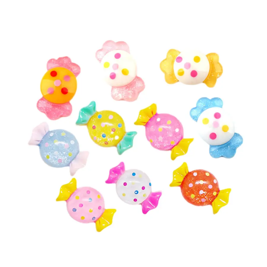 wholesale price dot sweet candy resin cabochon flatback kids hair clip bobby pin decoration
