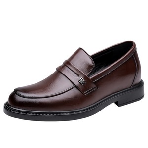 Mocasines de Cuero para Hombre con Punta Redonda, Suela de Goma para Aumentar la Altura, Zapatos de Vestir para Boda, Color Sólido, Forro de Cuero Genuino - Product Image 5