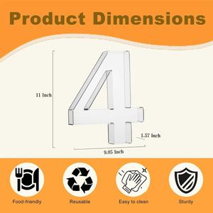 Bandeja de Acrílico de 11 Pulgadas con Letras y Números, Reutilizable, para Aperitivos, Charcutería, Postres, Caja para Servir, Cumpleaños - Product Image 5