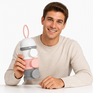 Distributeur de lait en poudre à 3 couches à ouverture latérale, personnalisable, en PP de qualité alimentaire, anti-fuite, portable, pour voyage - Product Image 5