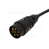 Nouveau câble adaptateur de remorque en spirale à 7 broches HACN 7 cœurs, type S, fiche métallique, 24V, TPU, résistance au froid -40, pour rénovation/mise à niveau