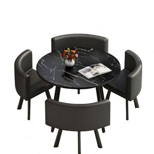 Table à manger classique de luxe en marbre noir coréen, <span class=keywords><strong>italien</strong></span>, de Dubaï, aspect naturel, 412 places - Product Image 3