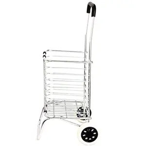 Aluminum folding vegetable shopping cart, suitable for the elderly with high quality supermarket shopping cart