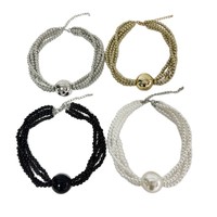Collier sportif multi-couches exagéré avec grosses perles imitation perle, style européen et américain, pour clavicule