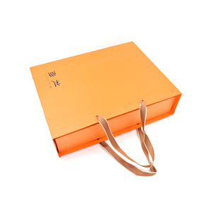 Customized Logo Tea Packaging Orange Gift Bag Festive Exclusive Book Shape Box For Gift
