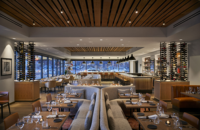 Meubles de restaurant occidentaux modernes, design en forme de U, canapé en cuir, table et chaises pour café, en vente