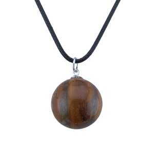 Collana con ciondolo in cristallo con sfera Vintage con corda in pelle Chakra Charm Crystal Anniversary Gift for Friends and Lovers - Product Image 6