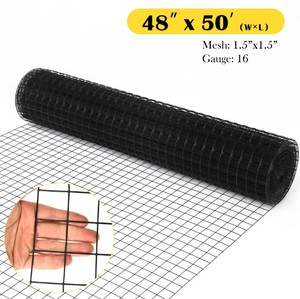 Hardware-Stoff Schwarz Vinyl beschichtetes geschweißtes Draht geflecht 1,5 Zoll x 1,5 Zoll Gitter 16 Gauge Drahtzaun Kaninchen Hühner drahtzaun - Product Image 5
