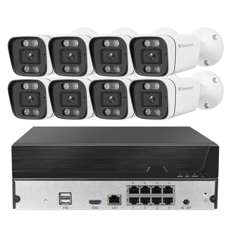 Tuya App 5MP 8CH 4CH POE nvr kits IP67 waterproof camera set cctv nvr system home use security IP camera nvr