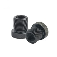 Adaptor Filter Oli Otomotif CNC A3 Baja Baru yang Dapat Disesuaikan 1/2-28 ke 13/16-16 dengan Permukaan Anodized Hitam & Pegangan Knurled