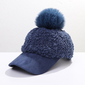 Casquette de baseball personnalisée pour femme, 6 panneaux, en polaire polyester/coton, réglable, avec pompon, profil bas, style sportif, motif Dobby - Product Image 3