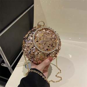 Bolsa de Mão com Glitter Dourado e Strass, Bolsas de Noite para Mulheres, Bolsas de Mão Femininas para Casamento/Formatura/Eventos de Gala - Product Image 3