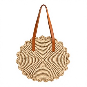 Sac fourre-tout décontracté en sisal et jute tissé à la main avec fermeture éclair, sac de plage naturel tissé, sac à bandoulière écologique, sac de shopping bohème fait main - Product Image 1