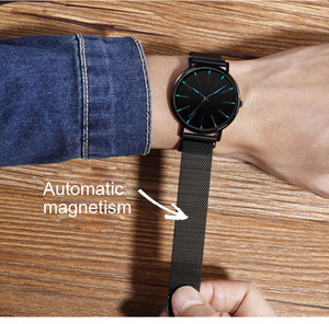 นาฬิกาแฟชั่นเรียบง่ายสำหรับผู้ชายนาฬิกาควอตซ์แบบตาข่ายสแตนเลสสำหรับนักธุรกิจแบบเรียบง่าย - Product Image 5