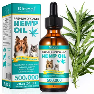 OIMMAI meningkatkan nyeri tidur omega 3 6 9 premium Organik rami minyak makanan hewan peliharaan rami minyak untuk anjing dan kucing kecemasan