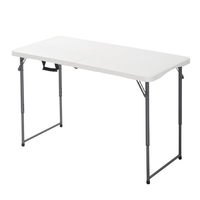 Großhandel Outdoor-Events Hochzeit Beliebte Rechteckige Weiße HDPE-Kunststoff Picknick-Party Klappbare Höhenverstellbare Klapptische