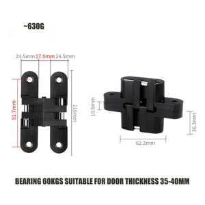 บานพับประตูเหล็กสแตนเลสสำหรับงานหนักสีดำ180การเปิดโลหะผสมสังกะสีชุบนิกเกิลสำหรับเฟอร์นิเจอร์ห้องครัวห้องน้ำ - Product Image 3