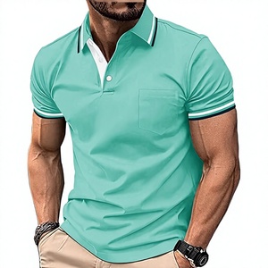 OEM Logo Branded <b>Men's</b> for Shirt Solid 50% Cotton/50% Polyester 220 GSM Breathable Wholesale Custom Printed Golf <b>Neck</b> - Product Image 5