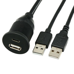 Cable USB 2.0 de doble puerto a prueba de agua, USB a Tipo-C 3.1 para coche, barco, motocicleta, panel de salpicadero, cable de datos - Product Image 4