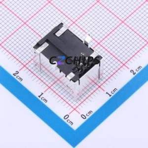 670687041 USB Connector Bent Lead Through Hole Connector Type-B USB 2.0 Female Right Angle Insert - Product Image 2