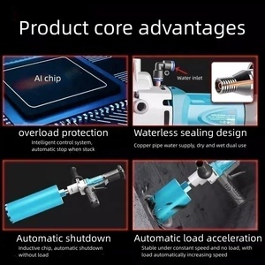 Brushless All Copper Handheld Dry Wet Dual Purpose Water Drilling Rig Cordless Professional 2100W High-<b>power</b> Machine N492 Brushl - Product Image 5