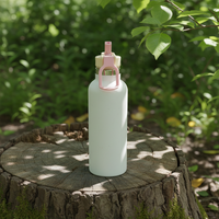 Bouteille d'eau en acier inoxydable isolée sous vide avec couvercle à bouton-poussoir léger et breveté, 22 oz, étanche, pour le camping et la randonnée en plein air