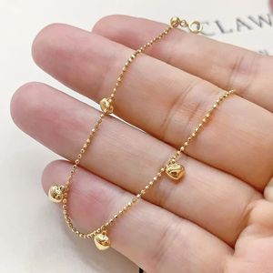 Xinfly 18K Yellow Gold Heart Pendant <b>Cute</b> Bead Style <b>Bracelet</b> Fine Chain & Link <b>Bracelets</b> for Gift or Party - Product Image 4