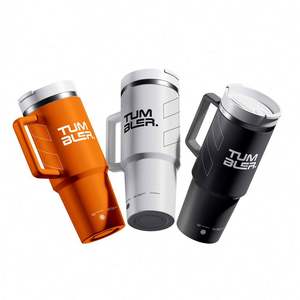 Nouvelle arrivée gobelets populaires en gros en vrac fleur rose 40 Oz gobelet tasse avec poignée sublimation - Product Image 1