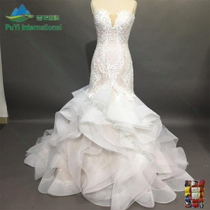 Abito da sposa estivo in chiffon bianco, abiti usati in balle, abiti da donna di seconda mano - Product Image 4