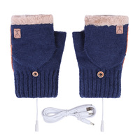Mydays Tech Gants chauffants pour femmes, doux et chauds, thermiques, chauffés par USB, gants électriques à demi-doigts avec rabat