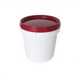 Seau de stockage de peinture en plastique PP réutilisable 17 litres Blanc Poignée en métal Certifié ISO9001 Logo personnalisé Impression par transfert thermique - Product Image 1