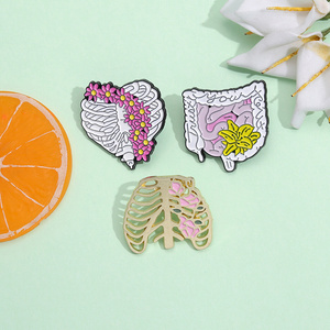 Bloemenorganen Email Pinnen Custom Ribbenkast Hart Darm Zenuwstelsel Broches Revers Badge Medische Sieraden Cadeau Drop Shipping - Product Image 2