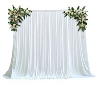 Rideau de fond de scène en polyester, voile de soie laiteuse, draperie rectangulaire pour mariages, festivals et grandes cérémonies