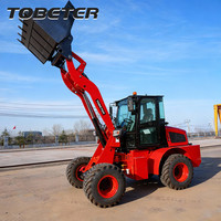 Mini-chargeuse sur pneus de 1,6 tonne, diesel, godet de 0,7 m³, hauteur de déchargement de 2650 mm, CE EPA, machine agricole, aménagement paysager, chargeuse frontale