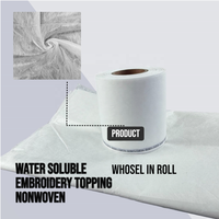 Rouleau de tissu non tissé PVA brodé, aiguilleté, hydrosoluble, écologique, antistatique, léger, extensible, style uni