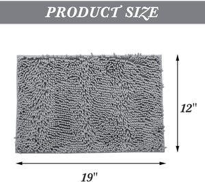 Alfombra de Baño Lavable de Chenilla, Alfombra de Ducha Antideslizante de PVC, Alfombra de Baño Absorbente de Microfibra de Chenilla de Lujo - Product Image 3