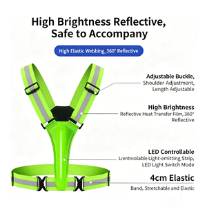 <span class=keywords><strong>Gilet</strong></span> Réfléchissant LED Imperméable Léger et Ajustable Bleu avec Sangles de <span class=keywords><strong>Sécurité</strong></span> Haute Visibilité pour Course Nocturne, Marche et Cyclisme, Logo <span class=keywords><strong>Lumineux</strong></span> - Product Image 5