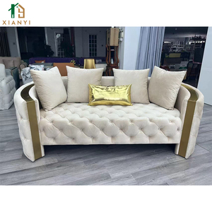 Sofá Individual Moderno de Estilo Nórdico, Tapizado en Terciopelo, con Brazos Curvos y Patas de Metal, para Sala de Estar - Product Image 4